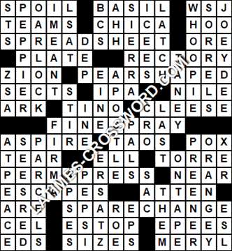 LA Times Crossword answers Tuesday 29 August 2017