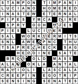 LA Times Crossword answers Saturday 9 September 2017