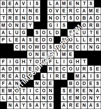 LA Times Crossword answers Saturday 30 September 2017