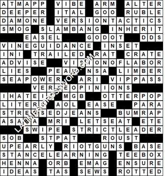 LA Times Crossword answers Sunday 1 October 2017