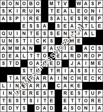 LA Times Crossword answers Saturday 7 October 2017