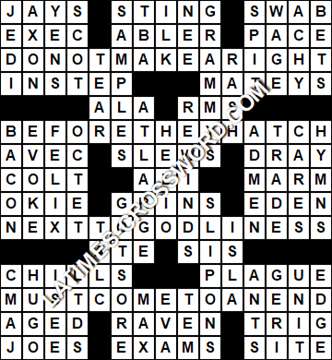 LA Times Crossword answers Friday 13 October 2017