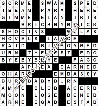 LA Times Crossword answers Monday 23 October 2017