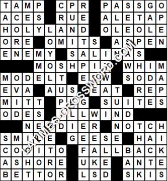 LA Times Crossword answers Monday 30 October 2017