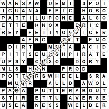 LA Times Crossword answers Tuesday 31 October 2017