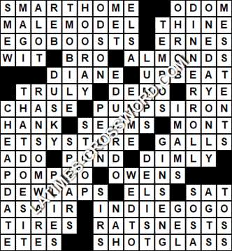 LA Times Crossword answers Saturday 4 November 2017