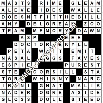 LA Times Crossword answers Wednesday 29 November 2017