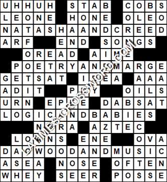 LA Times Crossword answers Friday 8 December 2017