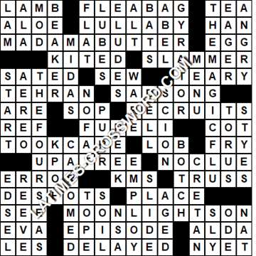 LA Times Crossword answers Friday 15 December 2017
