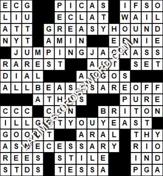 LA Times Crossword answers Friday 23 February 2018