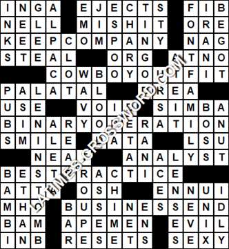 LA Times Crossword answers Tuesday 27 February 2018