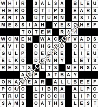 LA Times Crossword answers Wednesday 7 March 2018