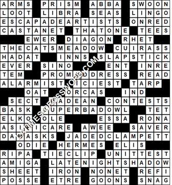 LA Times Crossword answers Sunday 11 March 2018