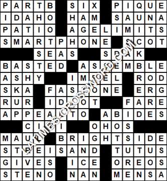 LA Times Crossword answers Monday 12 March 2018
