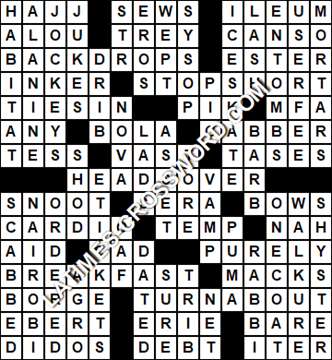 LA Times Crossword answers Friday 16 March 2018