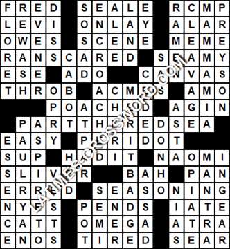 LA Times Crossword answers Friday 23 March 2018