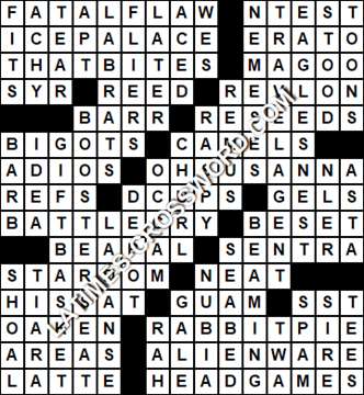 LA Times Crossword answers Saturday 21 April 2018