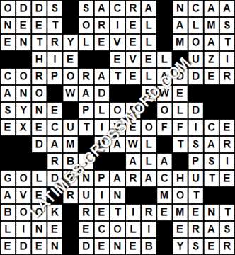 LA Times Crossword answers Thursday 10 May 2018