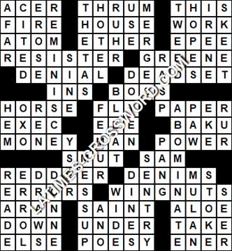 LA Times Crossword answers Monday 14 May 2018