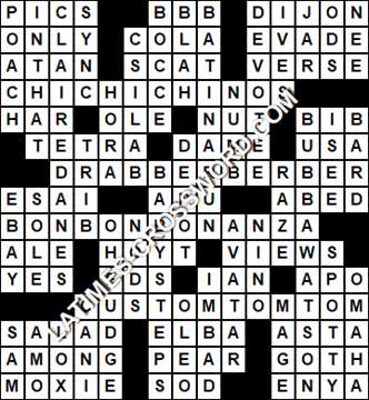 LA Times Crossword answers Thursday 17 May 2018
