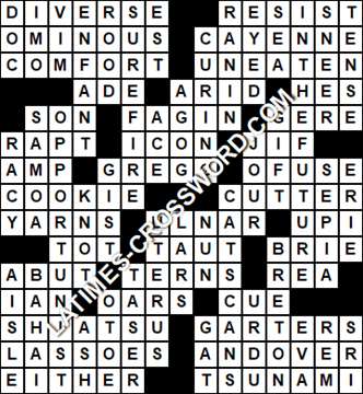 LA Times Crossword answers Tuesday 22 May 2018