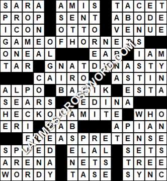 LA Times Crossword answers Friday 25 May 2018