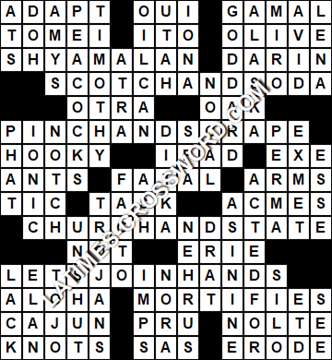 LA Times Crossword answers Tuesday 29 May 2018
