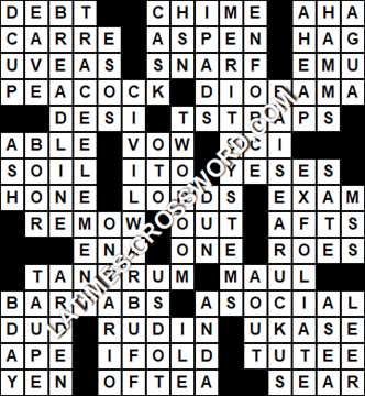 LA Times Crossword answers Thursday 14 June 2018