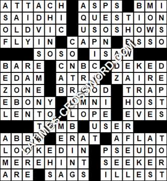 LA Times Crossword answers Friday 29 June 2018