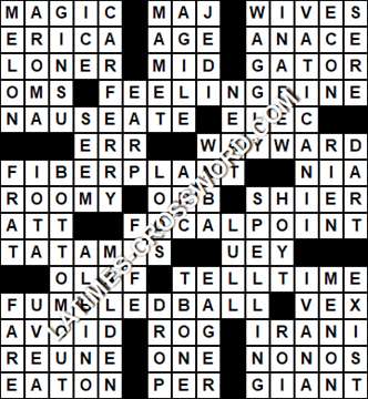 LA Times Crossword answers Tuesday 3 July 2018