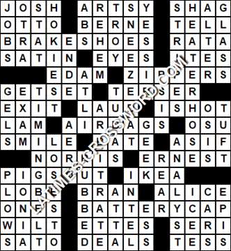 LA Times Crossword answers Friday 6 July 2018