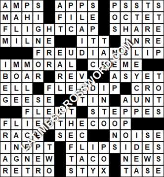 LA Times Crossword answers Tuesday 17 July 2018