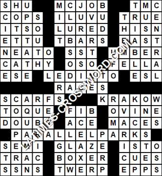 LA Times Crossword answers Wednesday 18 July 2018