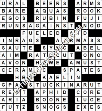 LA Times Crossword answers Tuesday 24 July 2018