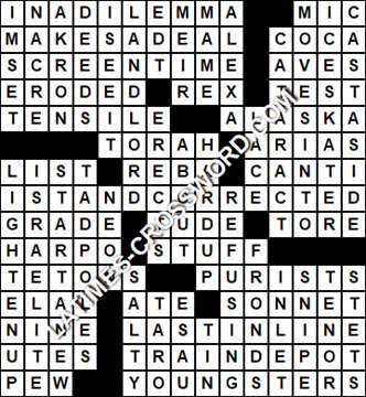 LA Times Crossword answers Saturday 28 July 2018