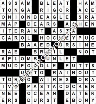LA Times Crossword answers Friday 3 August 2018