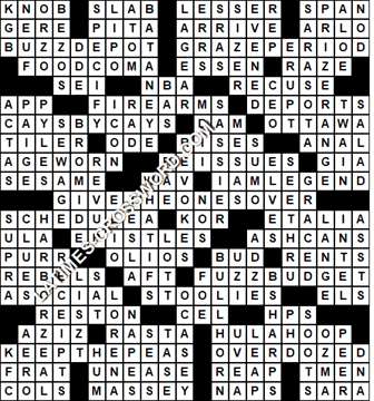 LA Times Crossword answers Sunday 12 August 2018