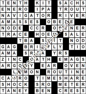 LA Times Crossword answers Friday 17 August 2018