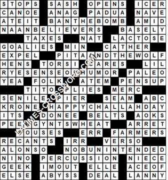 LA Times Crossword answers Sunday 19 August 2018