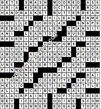 LA Times Crossword answers Sunday 26 August 2018