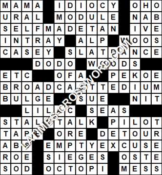 LA Times Crossword answers Friday 7 September 2018