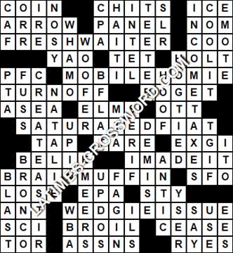 LA Times Crossword answers Friday 26 October 2018
