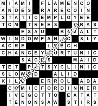 LA Times Crossword answers Friday 7 December 2018