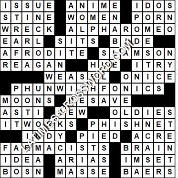 LA Times Crossword answers Friday 14 December 2018