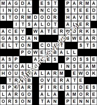 LA Times Crossword answers Tuesday 18 December 2018