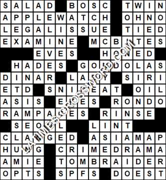 LA Times Crossword answers Saturday 2 February 2019