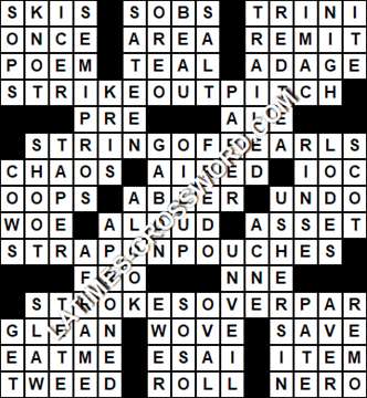 LA Times Crossword answers Tuesday 12 February 2019