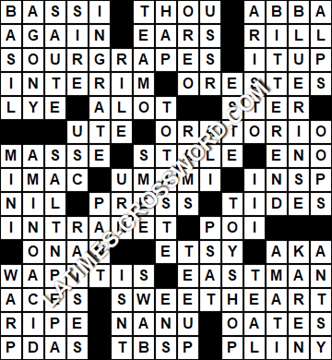 LA Times Crossword answers Tuesday 19 February 2019