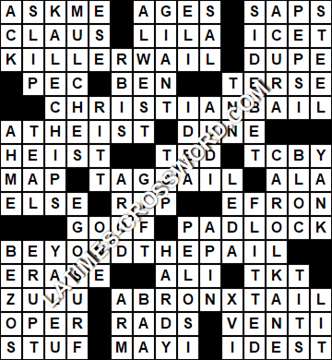 LA Times Crossword answers Friday 22 February 2019
