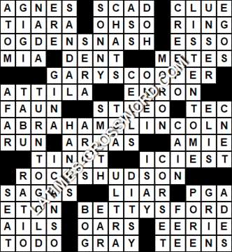 LA Times Crossword answers Monday 4 March 2019